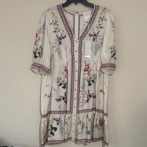 Floral Cream Midi Dress